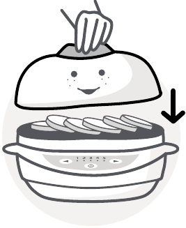 Het deksel op de NutriBullet Baby Turbo Steamer plaatsen