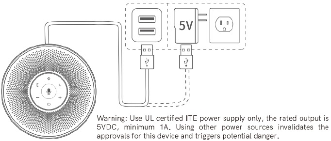 Opladen - Via de adapter