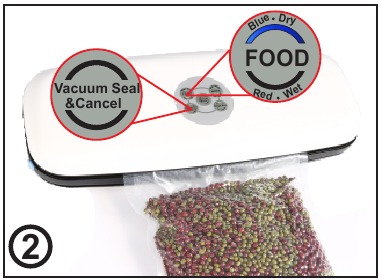 Uw voedsel vacu&uuml;m sealen - Droog voedsel - Stap 2