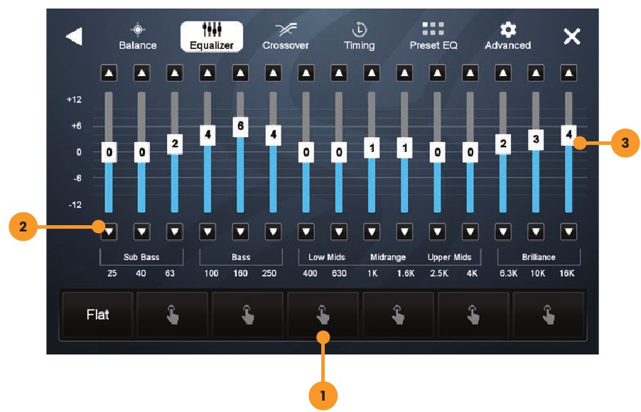 EQUALIZER AUDIO-INSTELLINGEN