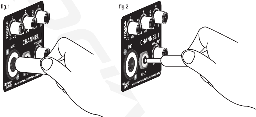AANSLUITINGEN MICROFOONS EN LIJNINGANGEN