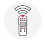 Pictogram Niet meer zoeken naar de afstandsbediening