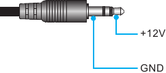 3,5 mm mini-jack die 12 V uitstuurt