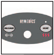 Massageknop op bedieningspaneel