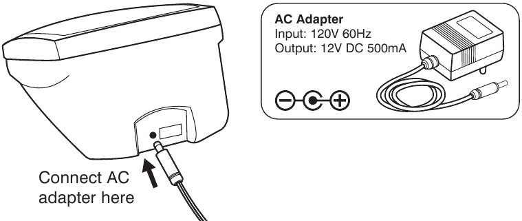 De AC-adapter gebruiken
