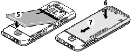 De SIM-kaart en batterij plaatsen - Stap 3