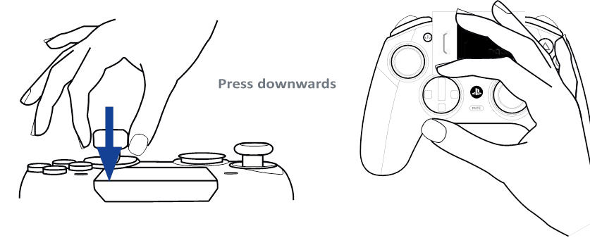 Joysticks, D-pad, joystickschacht en handgrepen - Stap 2