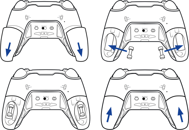Joysticks, D-pad, joystickschacht en handgrepen - Stap 4