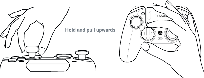 Joysticks, D-pad, joystickschacht en handgrepen - Stap 1