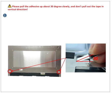 OLED LCD BKT + LCD PANEL Demontage - Stap 1