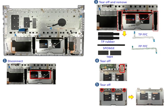 TOUCHPAD MODULE demontage