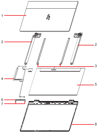LCD-assemblage Explosietekening