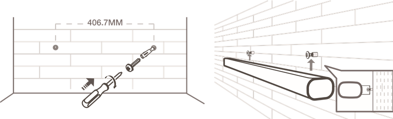 Uw Sound Bar aan de muur bevestigen - Stap 3