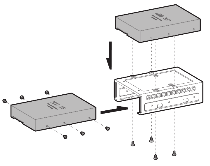 HDD's installeren - Stap 2