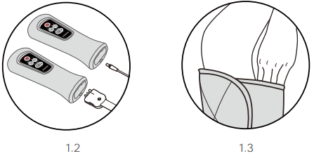 De massager gebruiken - Voor gebruik - Stap 2