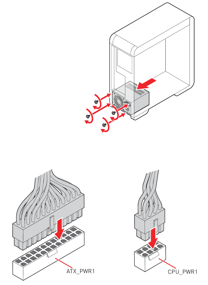 De stroomconnectoren aansluiten