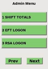 Terminalscherm met de optie Shift-totalen gemarkeerd