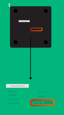 sticker met netwerknaam ssid en draadloze sleutel