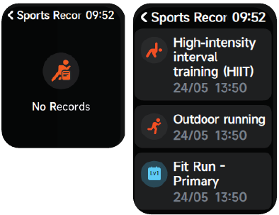 BASISFUNCTIES - Recente trainingsrecords bekijken