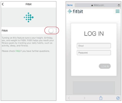 Verbinding maken met andere fitness-apps - Fitbit - Stap 1