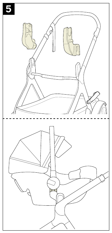 Postadapters voor babyautostoel - Stap 5