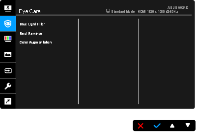 OSD-menu (On-Screen Display) - Stap 3