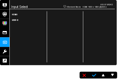 OSD-menu (On-Screen Display) - Stap 6