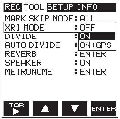 De XRI-informatieopnamefunctie instellen