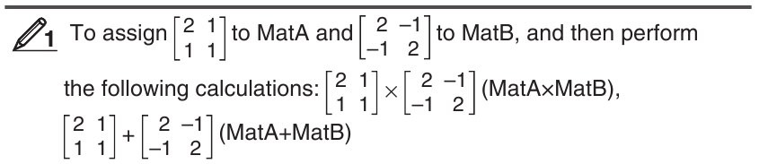 Matrixberekeningen (MATRIX)