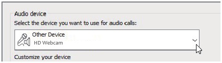Skype voor bedrijven-audioapparaat