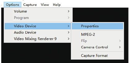 Beeldparameters aanpassen in AMCap - Stap 1