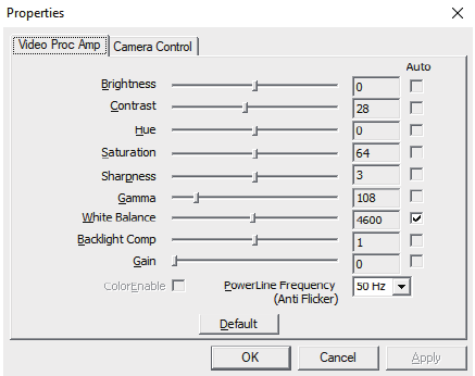 Beeldparameters aanpassen in AMCap - Stap 2