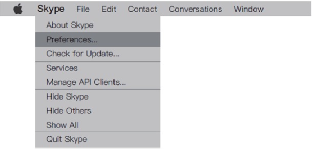 Het apparaat gebruiken in Skype op Mac - Stap 1
