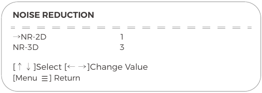 ON-SCREEN DISPLAY MENU - NOISE REDUCTION