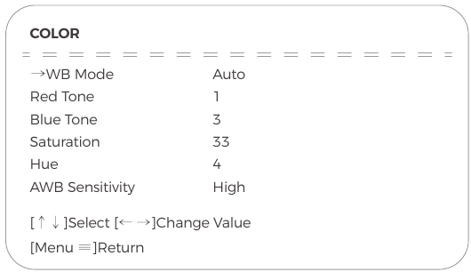ON-SCREEN DISPLAY (OSD) MENU - COLOR