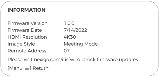 ON-SCREEN DISPLAY (OSD) MENU - INFORMATION