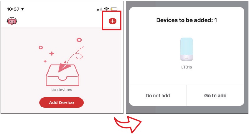 De lamp verbinden met uw APP