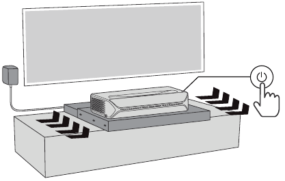 De projector aansluiten op de Sliding Tray - Stap 3