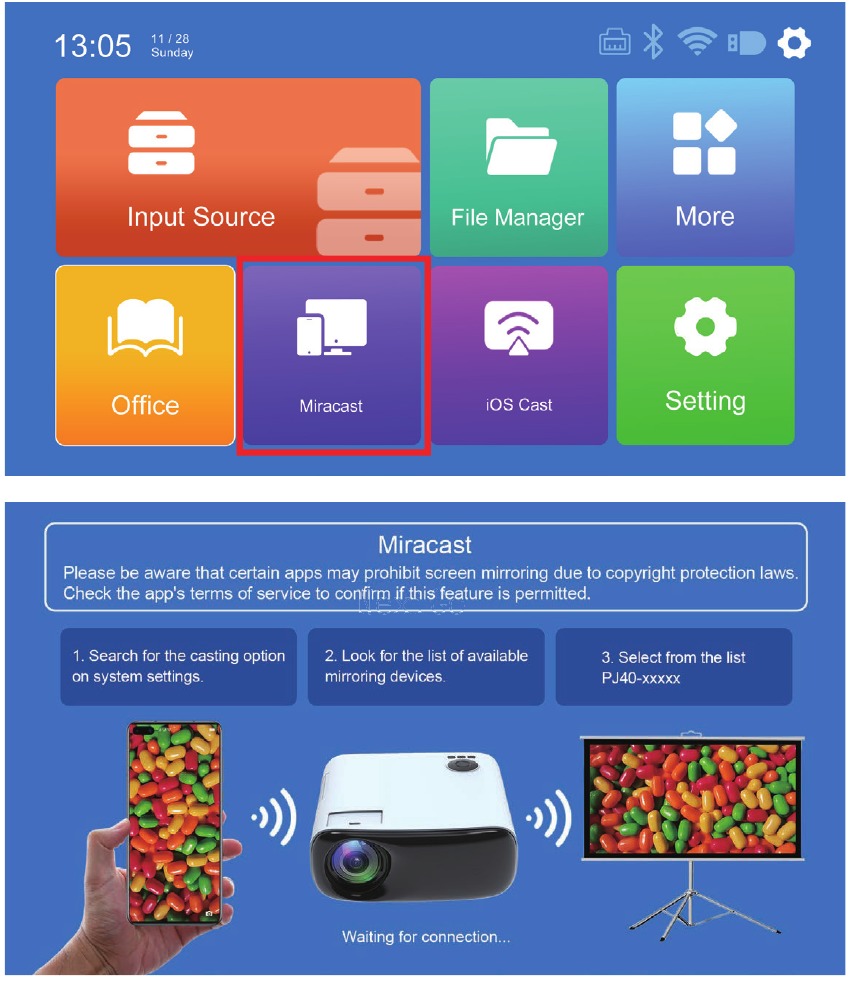 MULTISCREEN-VERBINDINGEN - MIRACAST