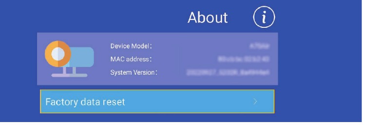 SETTINGS MENU (INSTELLINGENMENU) - ABOUT (OVER)