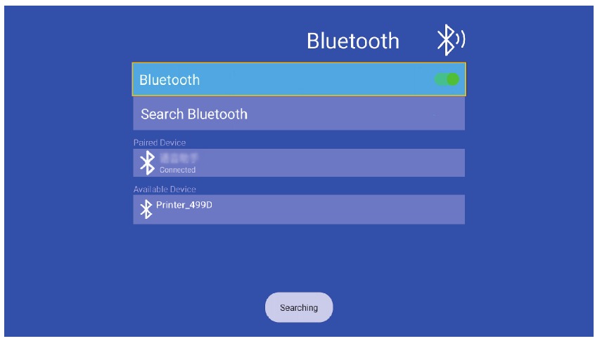 SETTINGS MENU (INSTELLINGENMENU) - BLUETOOTH SETTING (BLUETOOTH-INSTELLING)