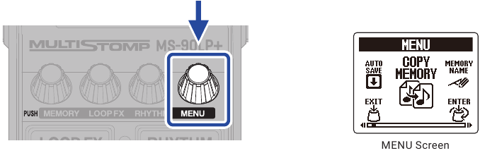 Functies beschikbaar in het menu