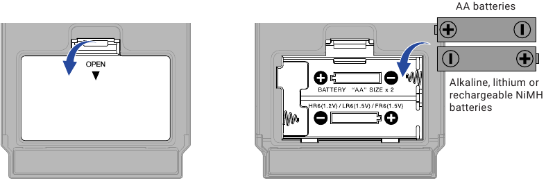 Batterijen plaatsen - Stap 1