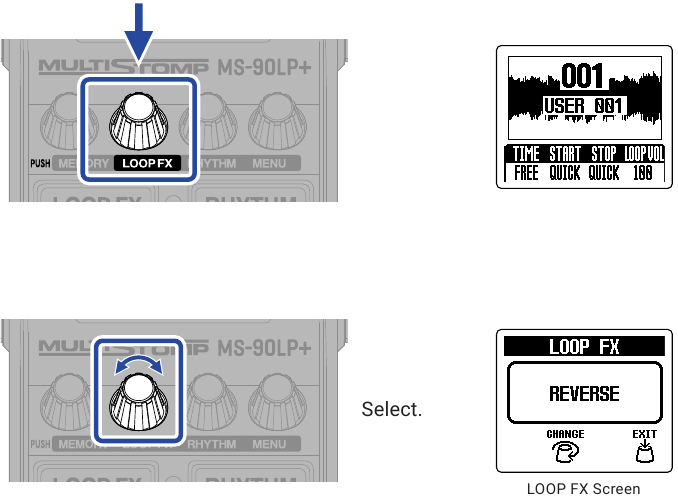 LOOP FX - Het lus-effect instellen - Stap 1