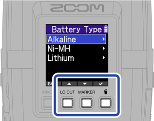 Instellingen/voor het eerst ingeschakeld - Batterijtype instellen - Stap 1