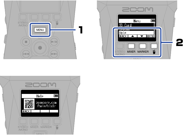 Online help openen (2D-code)