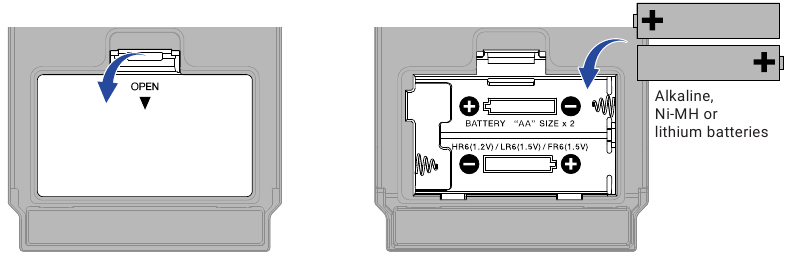 Batterijen plaatsen - Stap 1