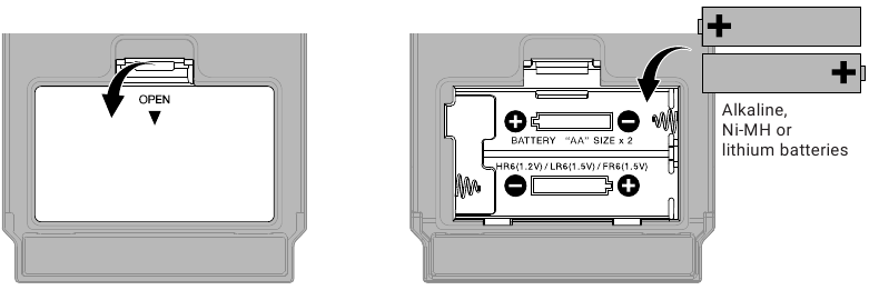 Batterijen plaatsen - Stap 1