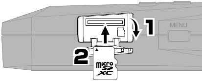 microSD-kaarten plaatsen