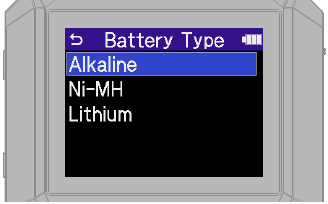 Batterijtype instellen